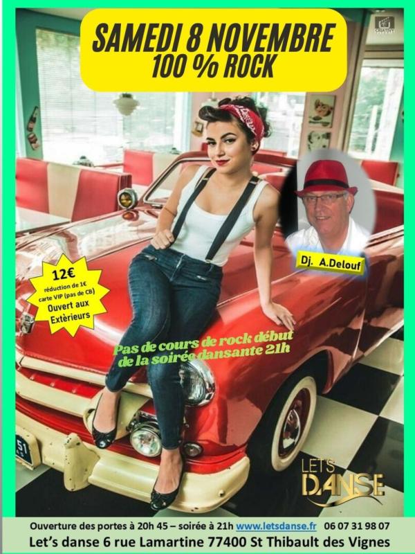 Soirée 100 % Rock Dj Delouf - exceptionnellement pas cours de rock 21h soirée - 77400 St Thibault 